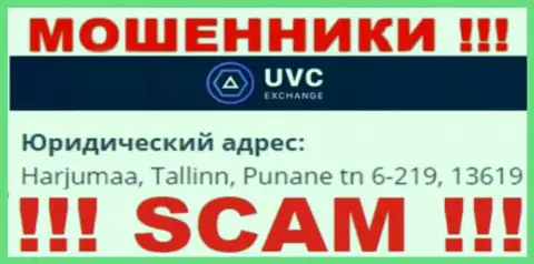 UVCExchange это противозаконно действующая компания, которая прячется в офшоре по адресу - Harjumaa, Tallinn, Punane tn 6-219, 13619