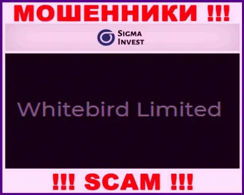 Инвест Сигма - это интернет мошенники, а руководит ими юридическое лицо Whitebird Limited