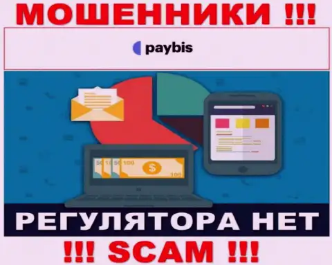 У PayBis Com на веб-сервисе не найдено информации о регулирующем органе и лицензии организации, а следовательно их вовсе нет