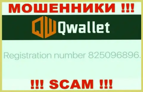 Компания QWallet указала свой регистрационный номер на официальном информационном ресурсе - 825096896
