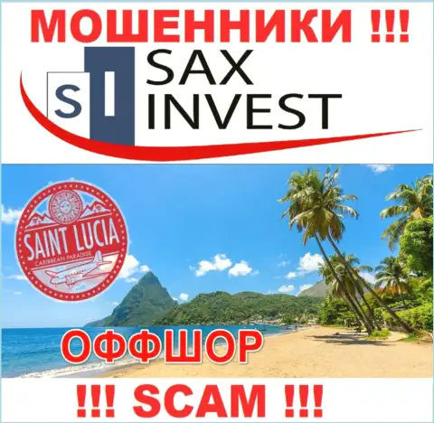 Т.к. SaxInvest Net находятся на территории Saint Lucia, слитые средства от них не забрать
