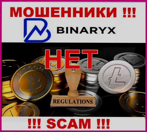 На веб-портале кидал Binaryx не говорится о регуляторе - его просто-напросто нет