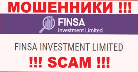 FinsaInvestmentLimited Com - юридическое лицо internet-мошенников организация Finsa Investment Limited