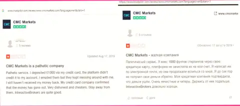 Совместное сотрудничество с CMC Markets может закончиться потерей весомых сумм средств (достоверный отзыв)