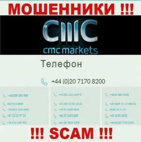 Ваш номер телефона попался в руки internet-мошенников CMC Markets - ждите звонков с разных номеров телефона