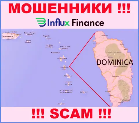 Компания InFluxFinance - это интернет-мошенники, пустили корни на территории Commonwealth of Dominica, а это офшорная зона
