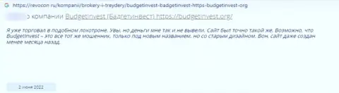 Автор рассуждения сообщает, что Budget Invest - это МОШЕННИКИ !!! Связываться с которыми не надо