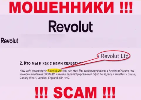 Revolut Ltd - это контора, владеющая ворами Револют Ком