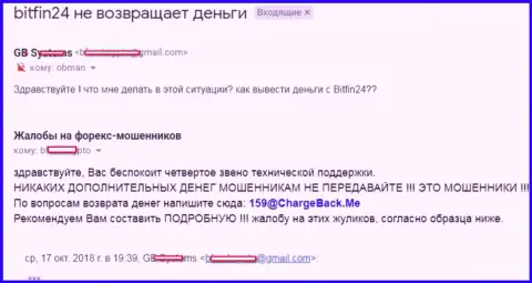 В БитФин 24 не перечисляют депозит трейдеру - МОШЕННИКИ !!!