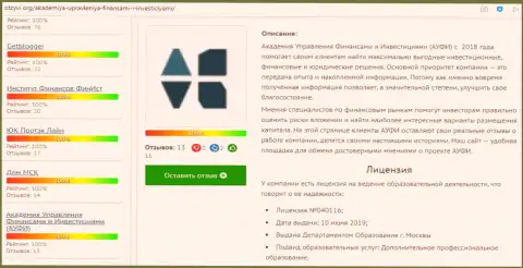 Точка зрения сайта Otzyvi Org о компании АУФИ